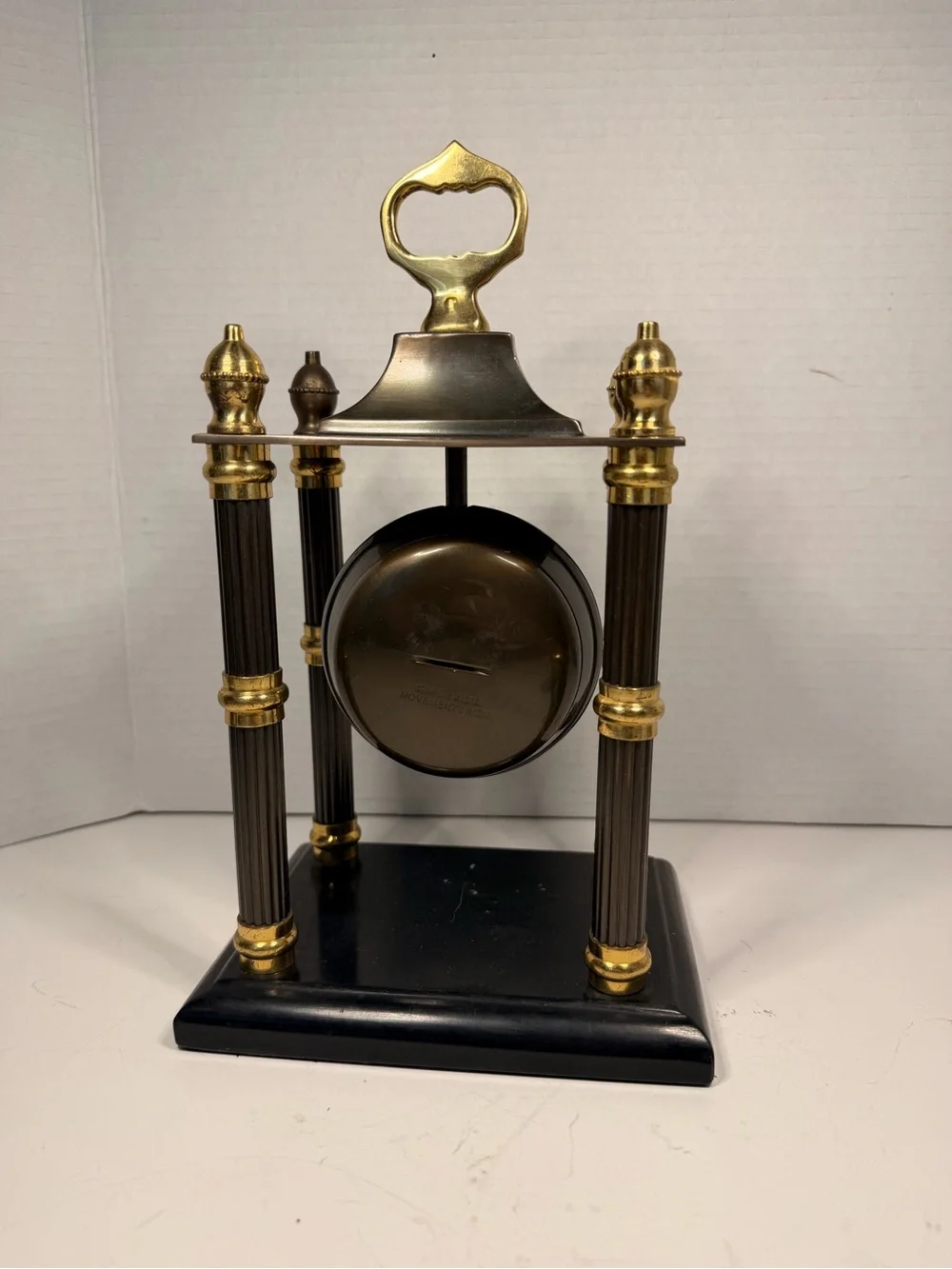The Bombay Company Vintage Pavilion Mantel Clock with Brass Columns